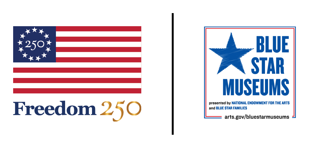 Freedom 250 and Blue Star Museums logos