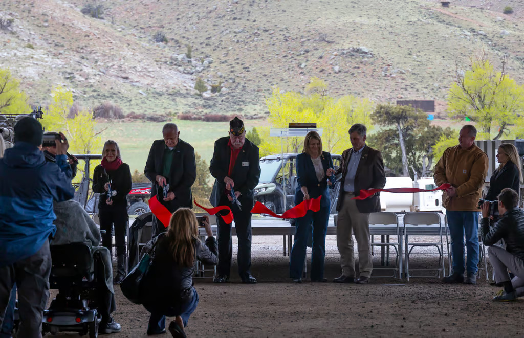 Ribbon cutting - Governor Mark Gordon and others celebrate the Grand Opening of the National Museum of Militancy Vehicles in Dubois, WY. Ribbon cutting - Governor Mark Gordon and others celebrate the Grand Opening of the National Museum of Militancy Vehicles in Dubois, WY.